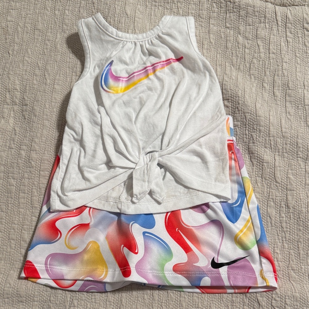Nike - White Tank Top and Multicolor Skort - 2 piece set
